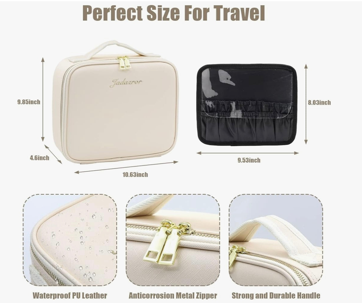 Bolsa de maquillaje con espejo LED portátil